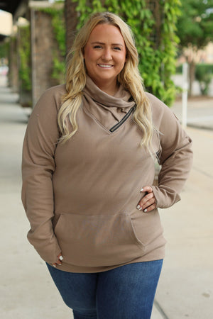 IN STOCK Classic Zoey ZipCowl Sweatshirt - Mocha