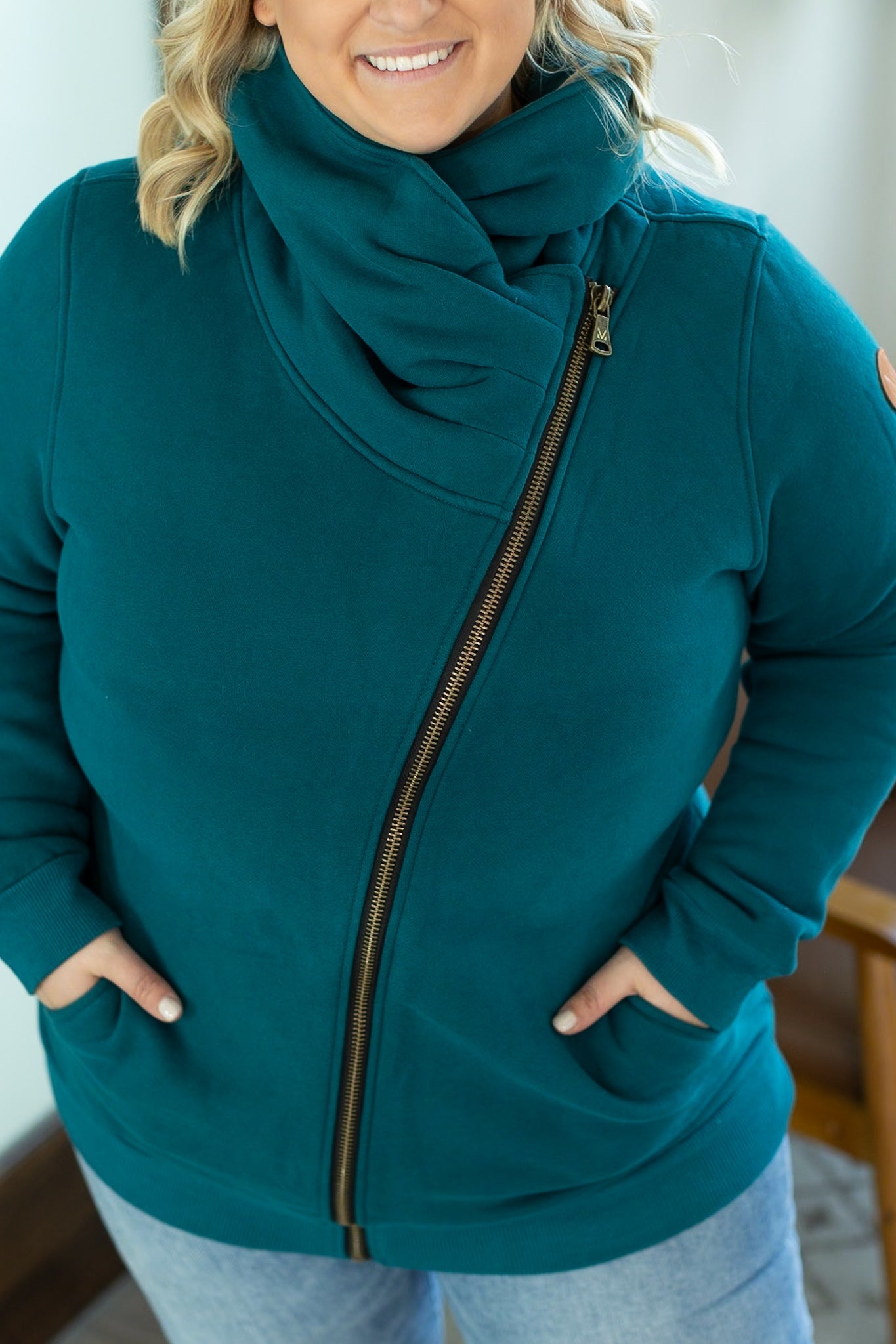 IN STOCK Quinn ZipUp Cowl - Teal | Women's Hoodie