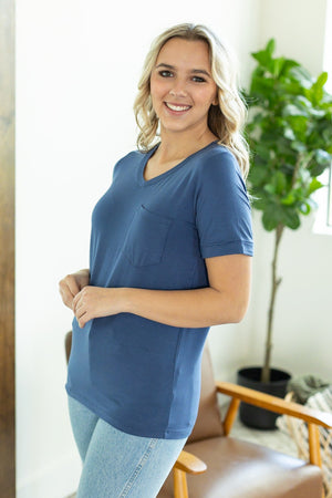 IN STOCK Sophie Pocket Tee - Blue | Women's Short Sleeve