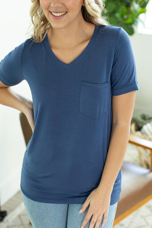 IN STOCK Sophie Pocket Tee - Blue | Women's Short Sleeve