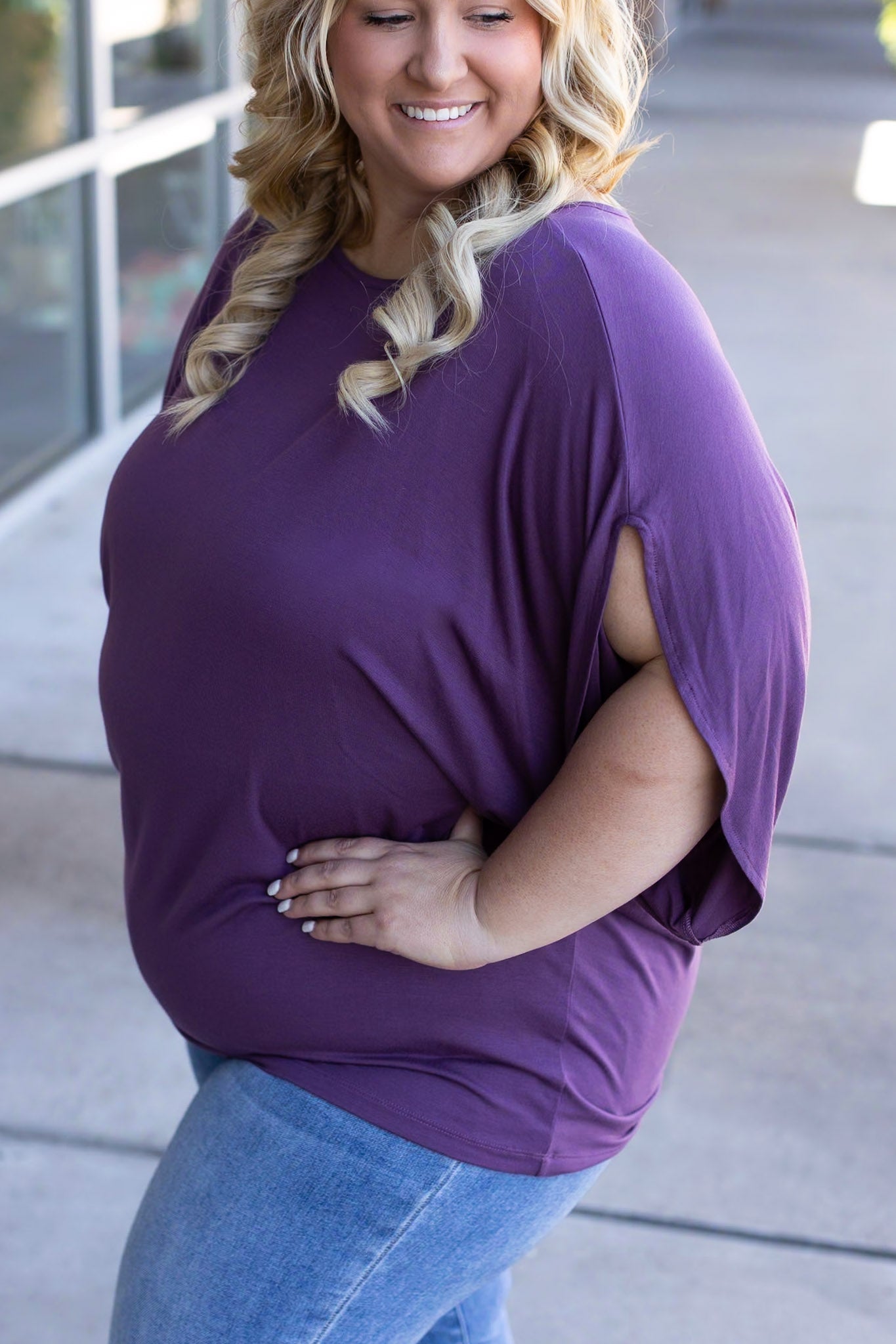 IN STOCK Darcy Dolman - Dark Purple | Women's Flowy Top