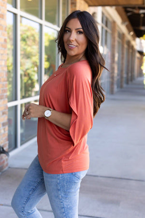 IN STOCK Darcy Dolman - Pumpkin | Women's Flowy Top