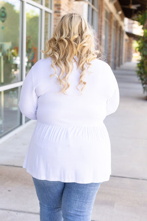 IN STOCK Long Sleeve Sarah Ruffle - White | Women's Top