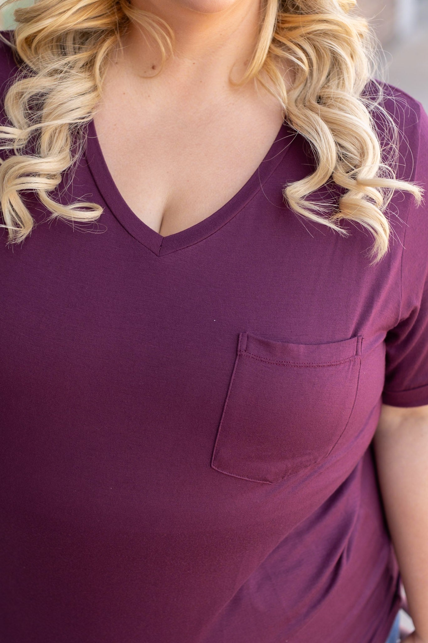 IN STOCK Sophie Pocket Tee - Burgundy | Women's Short Sleeve