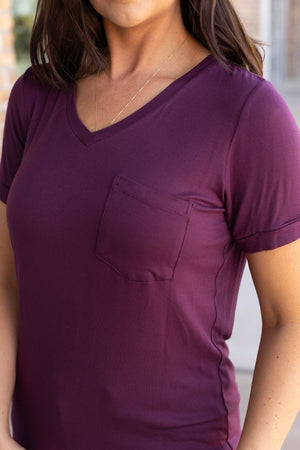 IN STOCK Sophie Pocket Tee - Burgundy | Women's Short Sleeve