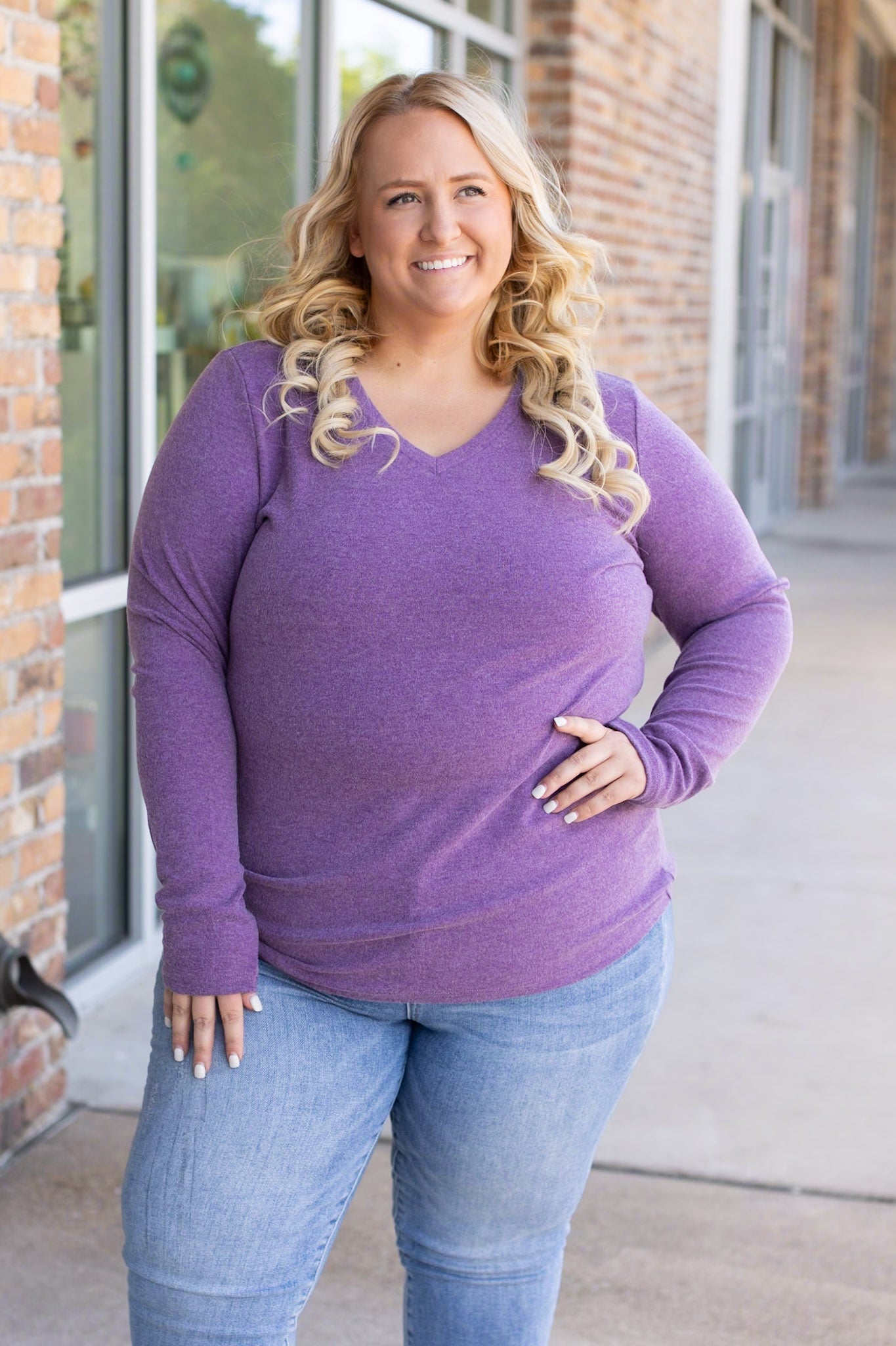 IN STOCK Leah Long Sleeve Top - Purple | Women's Casual Top