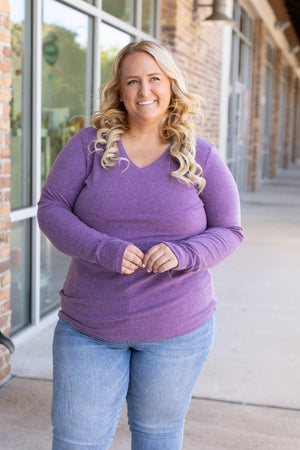 IN STOCK Leah Long Sleeve Top - Purple | Women's Casual Top