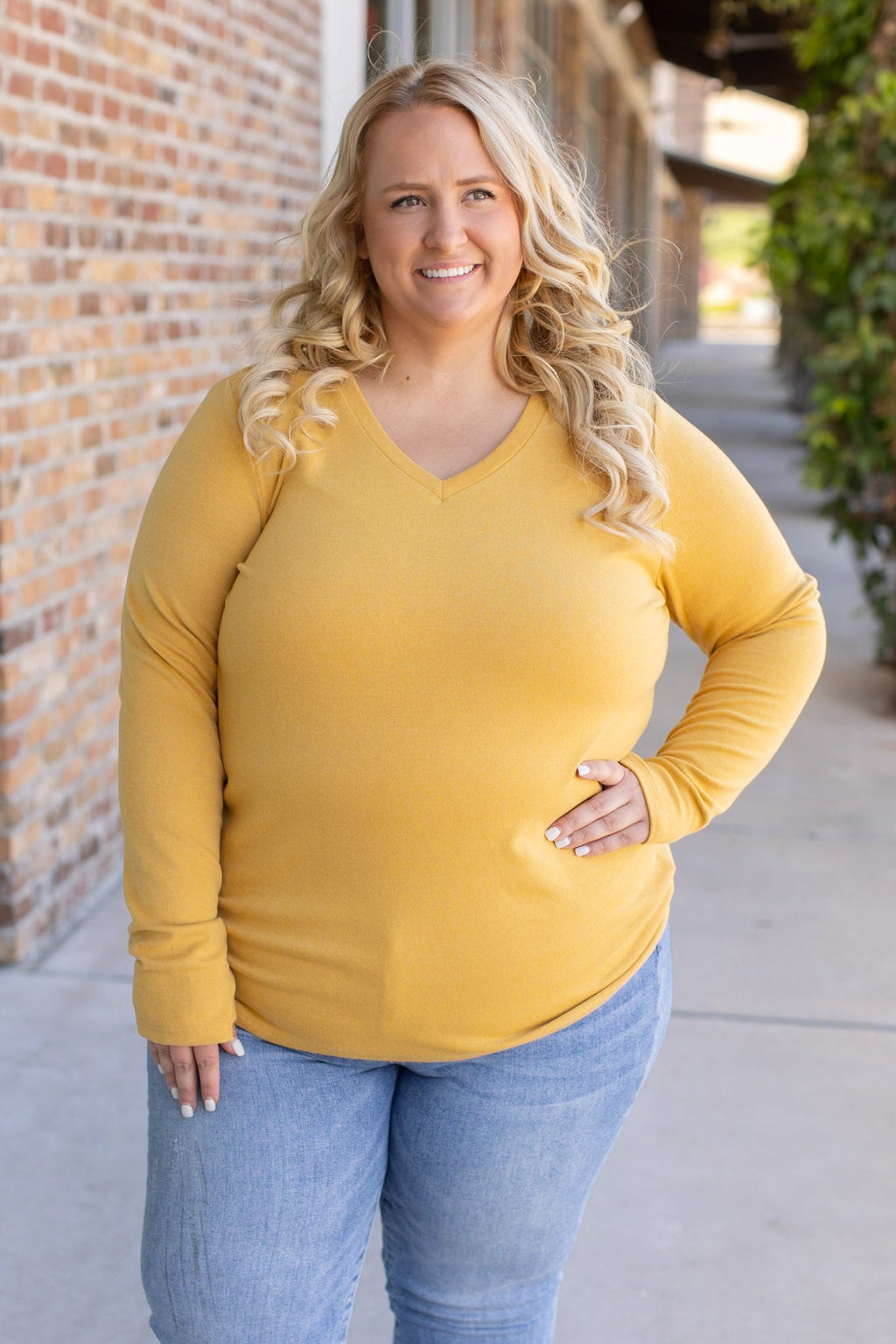 IN STOCK Leah Long Sleeve Top - Mustard | Women's Casual Top