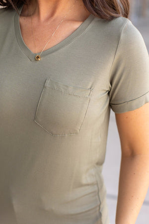 IN STOCK Sophie Pocket Tee - Olive | Women's Short Sleeve