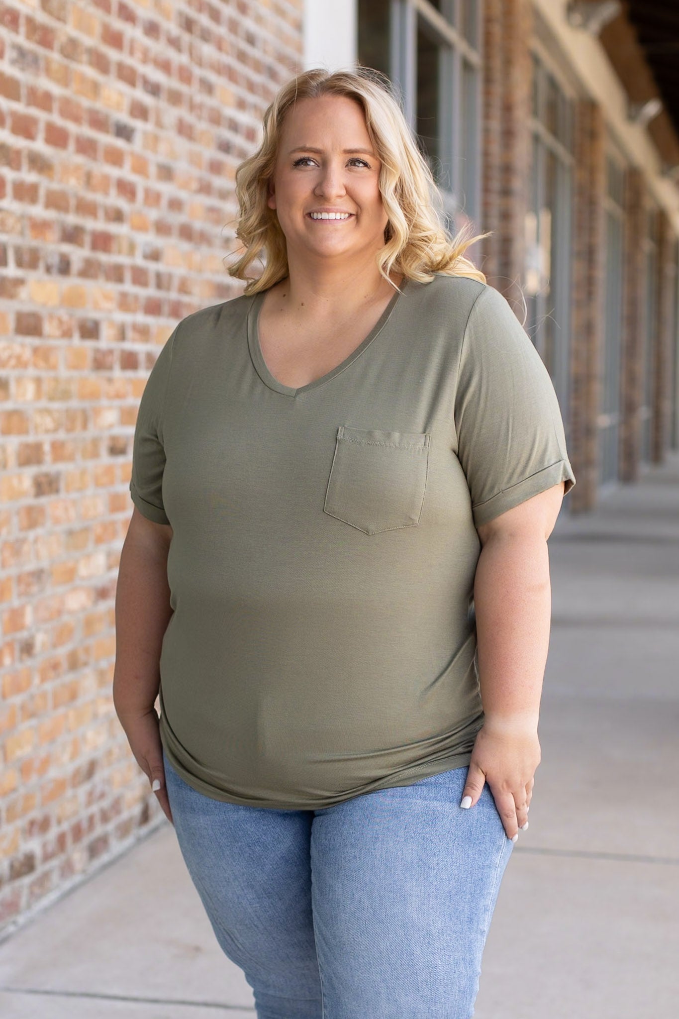 IN STOCK Sophie Pocket Tee - Olive | Women's Short Sleeve