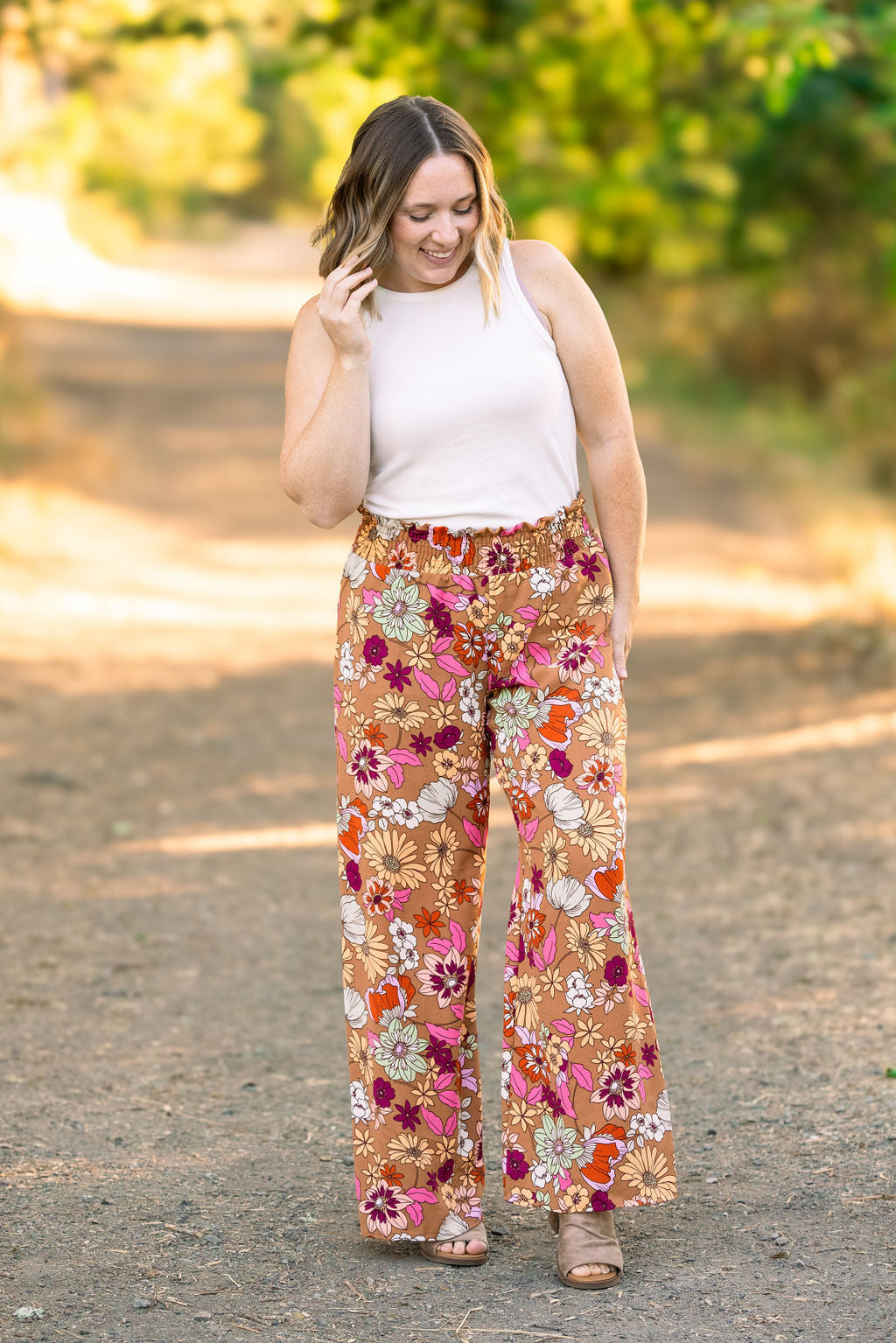 IN STOCK Presley Palazzo Pants - Boho Floral | Women's Wide-Leg Pants