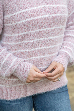 IN STOCK Cozy Striped Sweater - Mauve