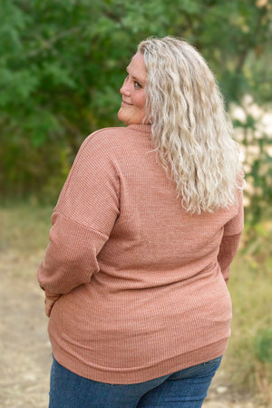 IN STOCK Brittney Button Sweater - Terra Cotta | Women's Long Sleeve