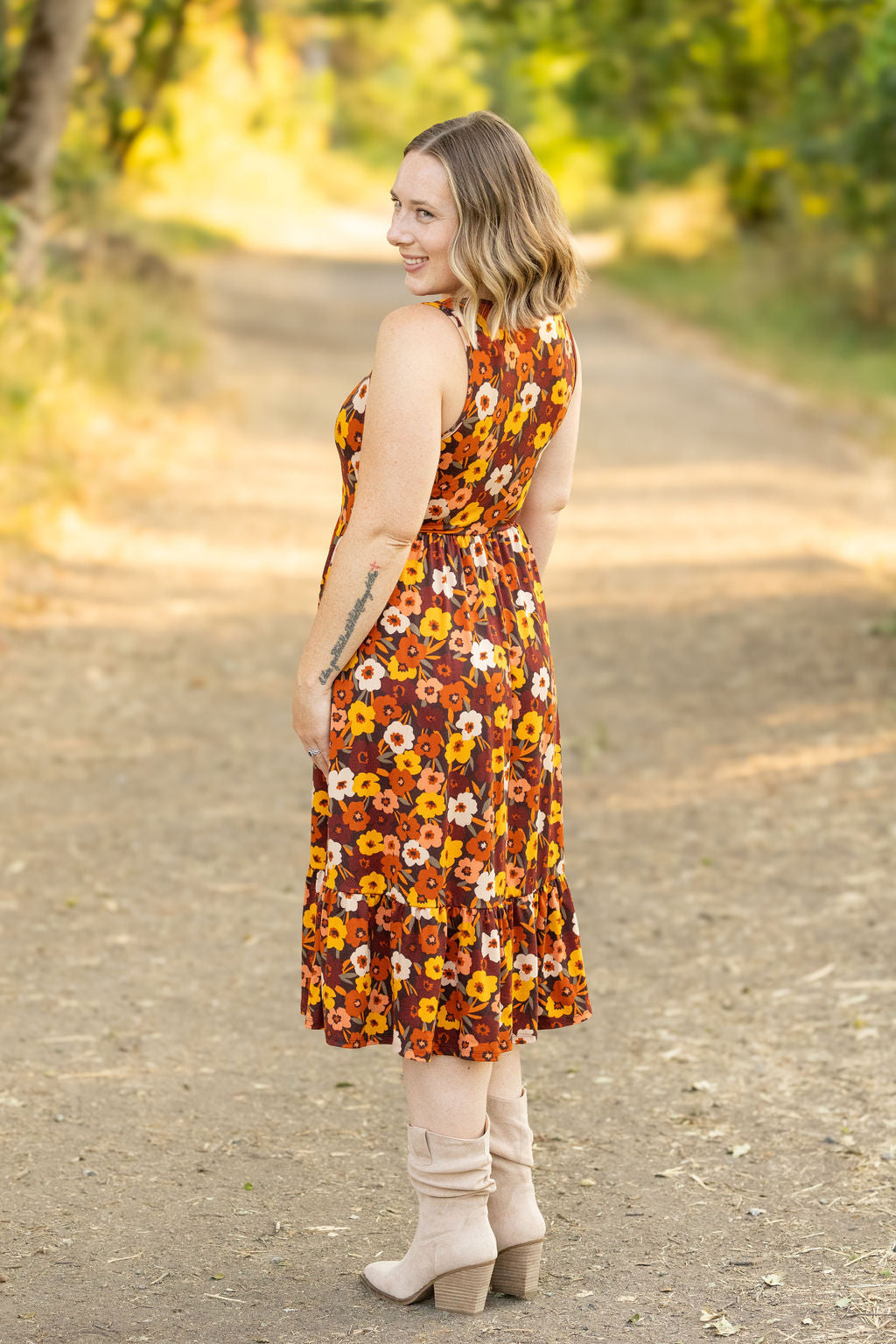 IN STOCK Bailey Dress - Brown Fall Floral