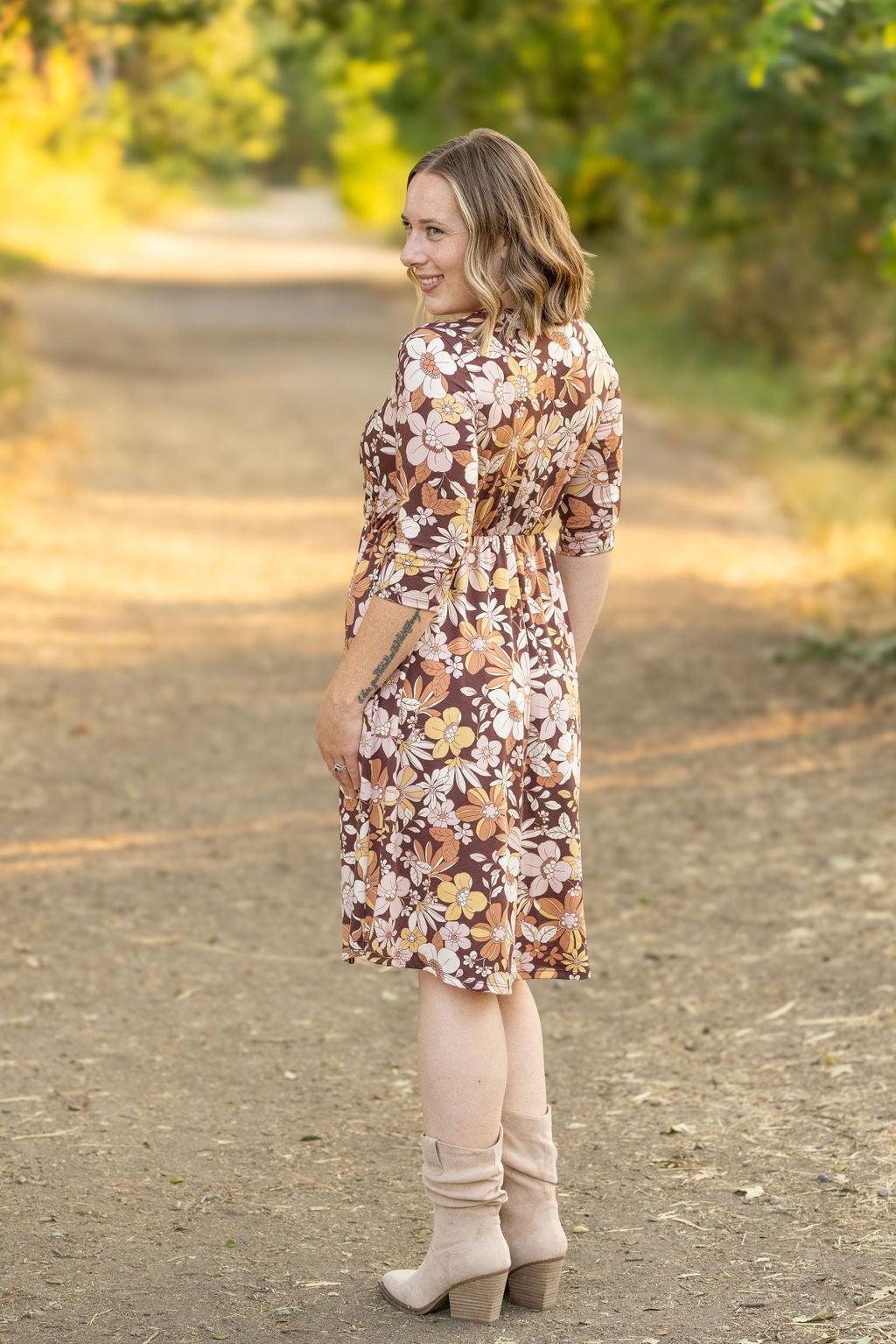 IN STOCK Taylor Dress - Neutral Vintage Floral