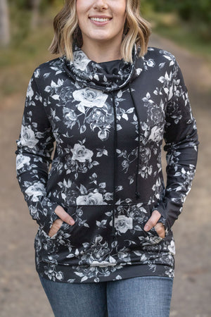 IN STOCK Soft Funnel Neck - Black Floral