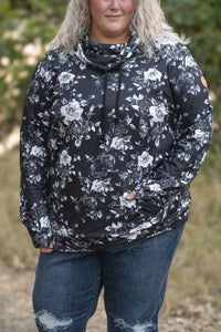 IN STOCK Soft Funnel Neck - Black Floral