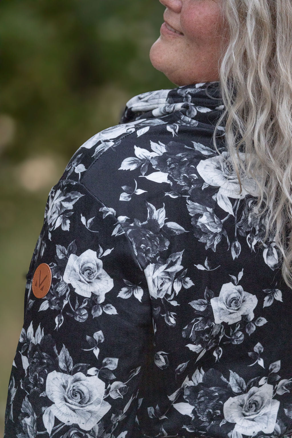 IN STOCK Soft Funnel Neck - Black Floral