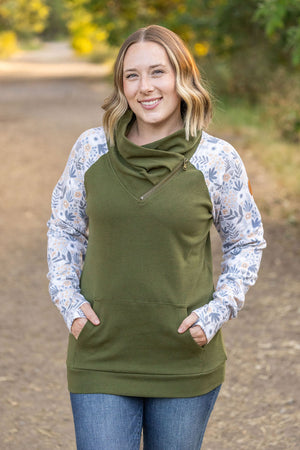 IN STOCK Zoey ZipCowl - Olive and Boho Floral