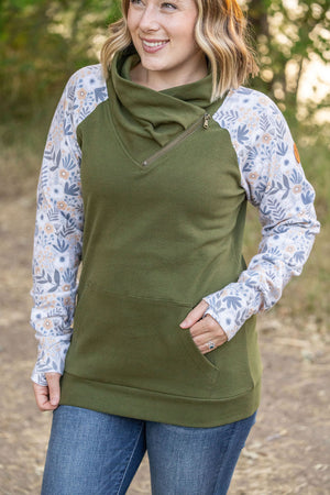 IN STOCK Zoey ZipCowl - Olive and Boho Floral