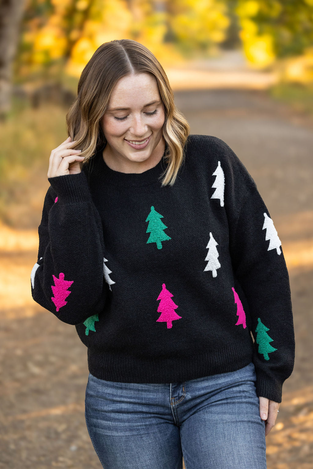 IN STOCK Festive Bright Trees Sweater