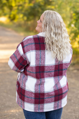 IN STOCK Norah Plaid Shacket - Merlot and Grey Mix | Women's Shacket