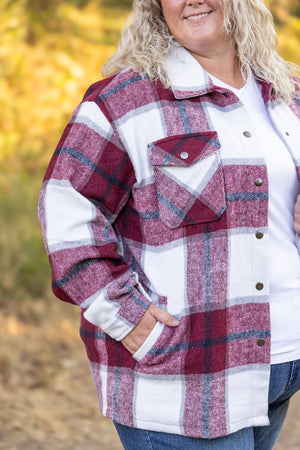 IN STOCK Norah Plaid Shacket - Merlot and Grey Mix | Women's Shacket