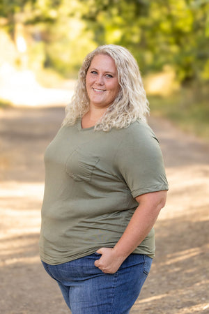 IN STOCK Sophie Pocket Tee - Olive | Women's Short Sleeve