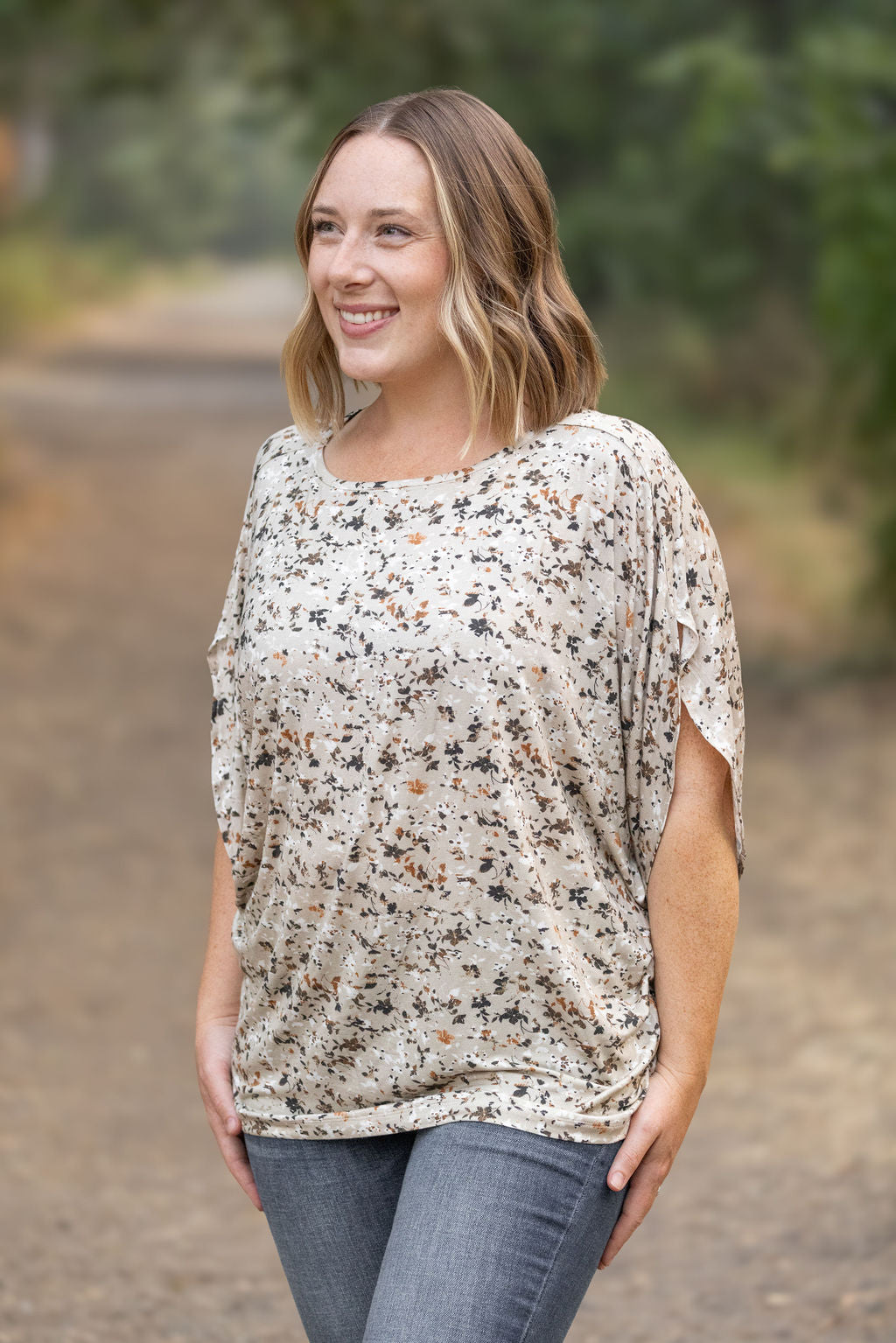 IN STOCK Darcy Dolman - Tan Micro Floral