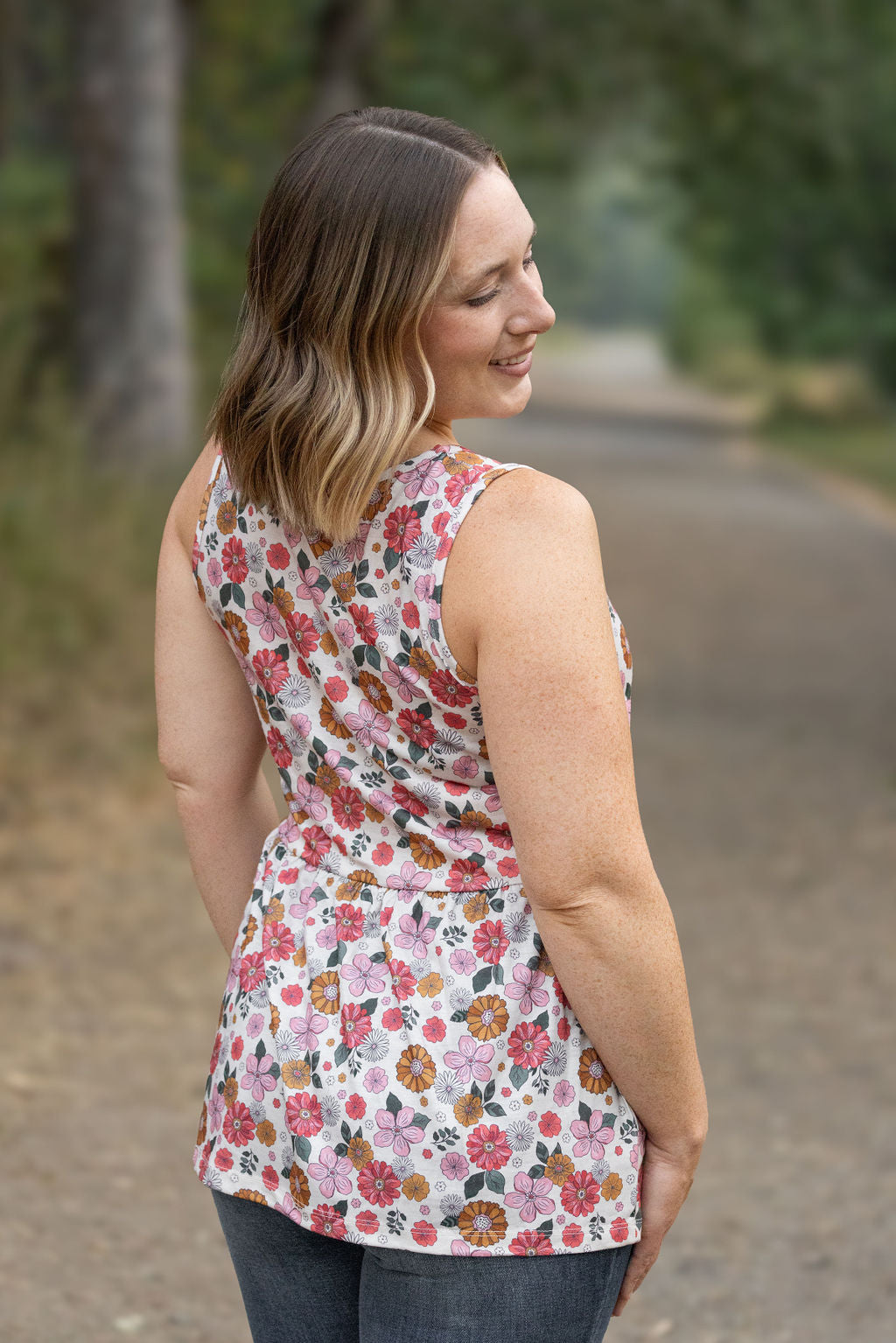 IN STOCK Renee Ruffle Tank - Fall Boho Floral