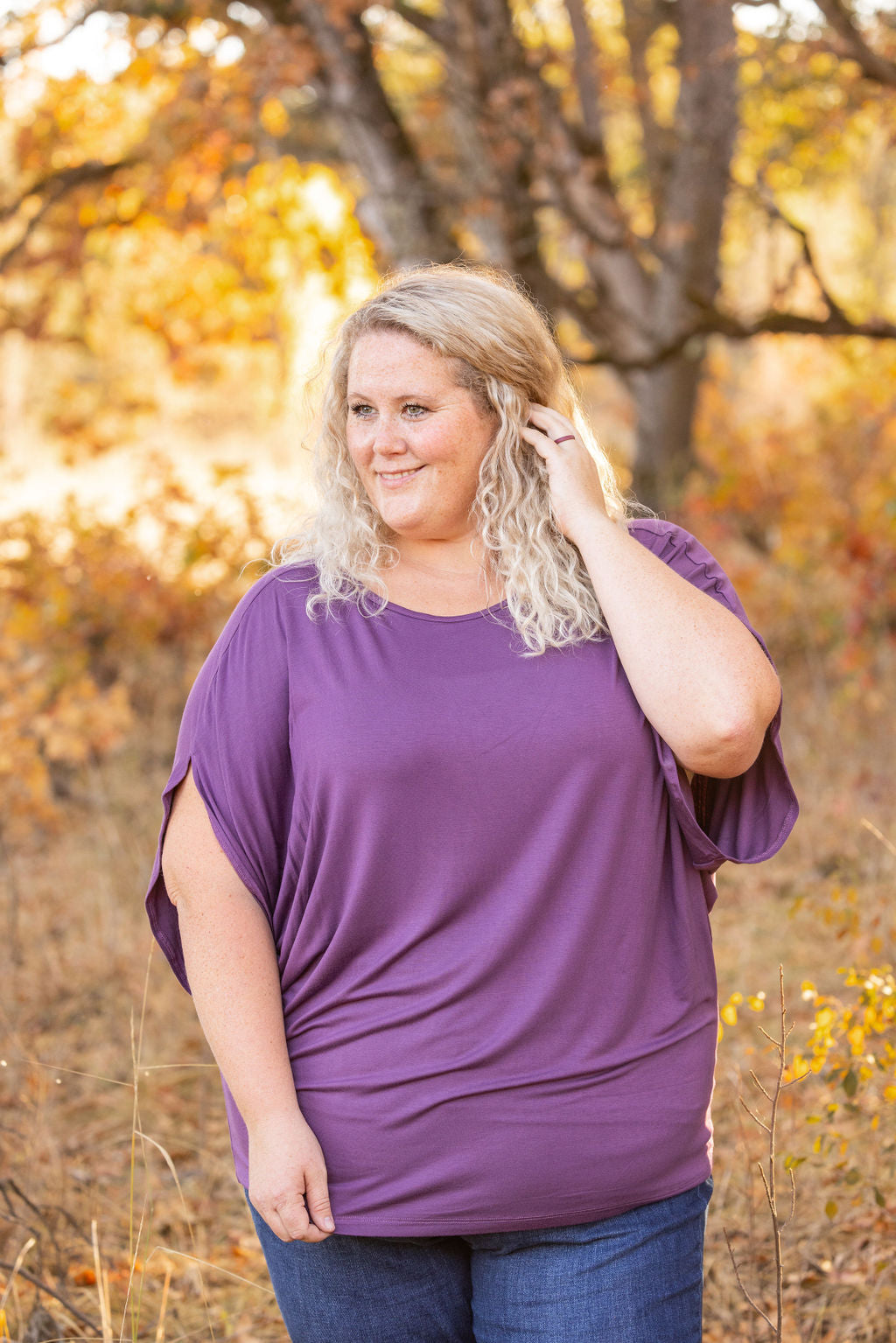 IN STOCK Darcy Dolman - Dark Purple | Women's Flowy Top