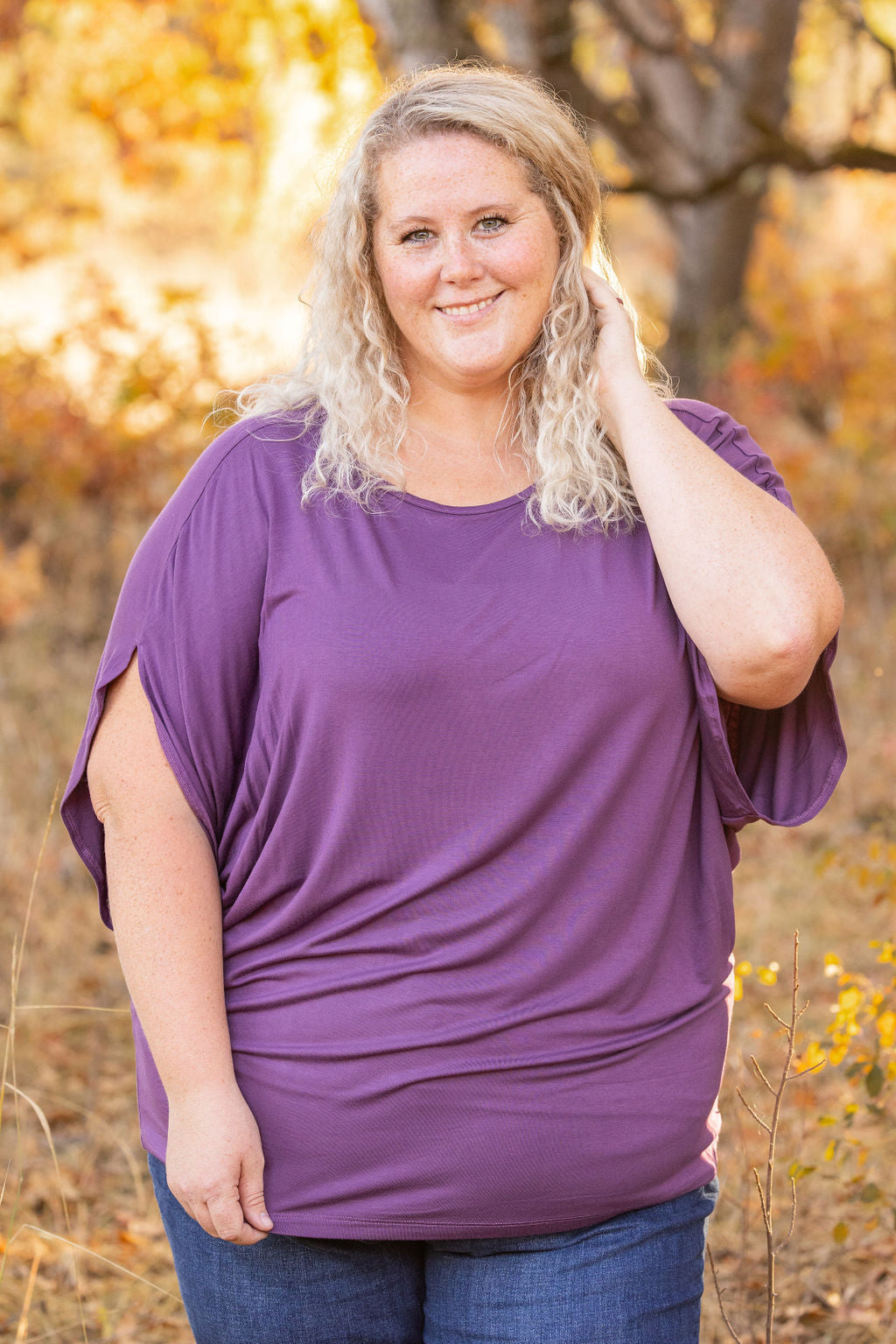 IN STOCK Darcy Dolman - Dark Purple | Women's Flowy Top