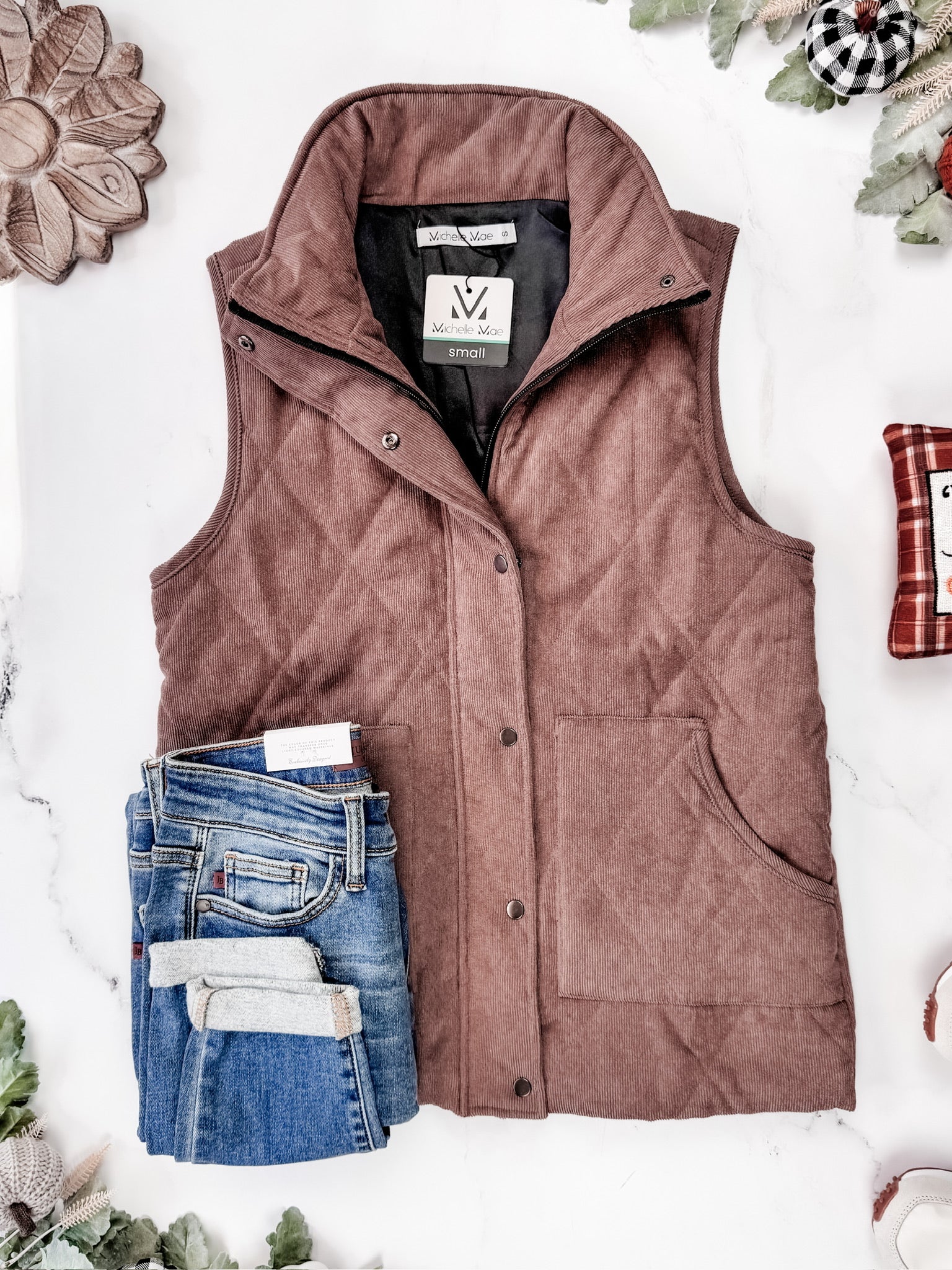 IN STOCK Corduroy Vest - Chestnut