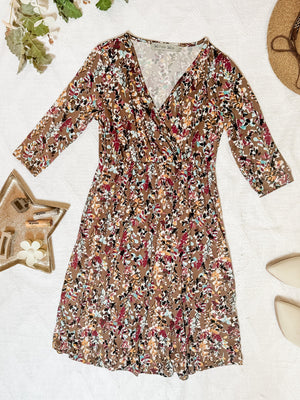 IN STOCK Taylor Dress - Mocha Floral | Women's Dress