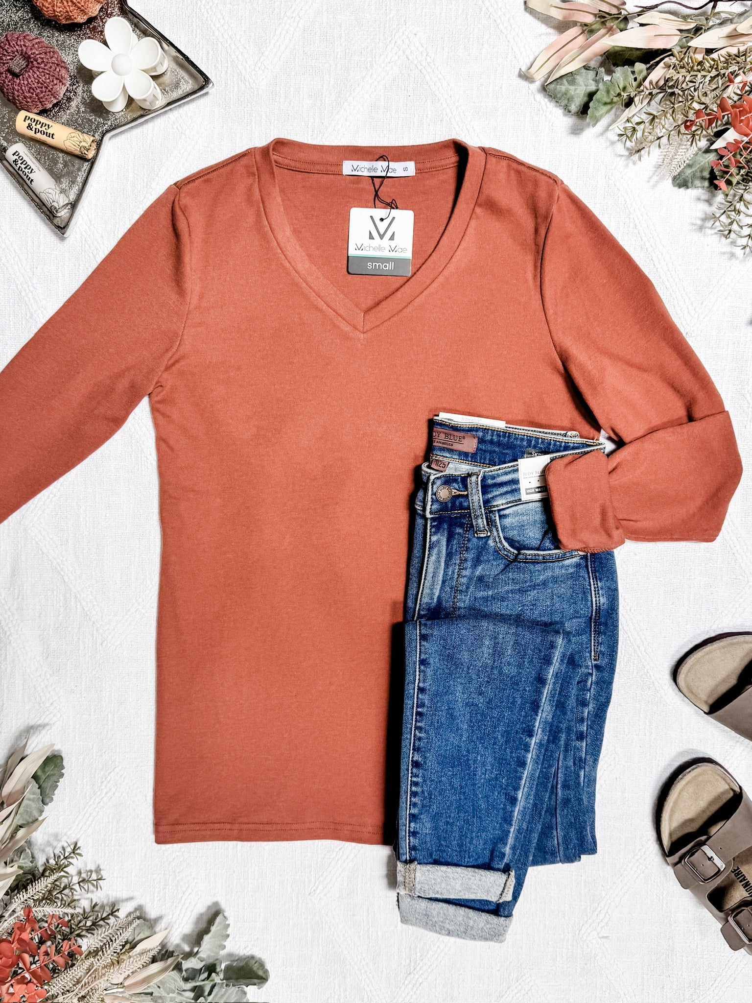 IN STOCK Leah Long Sleeve Top - Pumpkin | Women's Casual Top