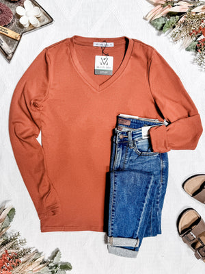 IN STOCK Leah Long Sleeve Top - Pumpkin | Women's Casual Top