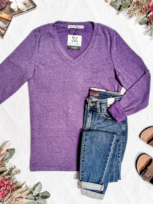 IN STOCK Leah Long Sleeve Top - Purple | Women's Casual Top