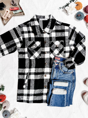 IN STOCK Norah Plaid Shacket - Classic Black and White | Women's Shacket