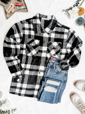 IN STOCK Norah Plaid Shacket - Classic Black and White | Women's Shacket