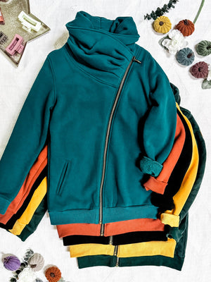 IN STOCK Quinn ZipUp Cowl - Teal | Women's Hoodie