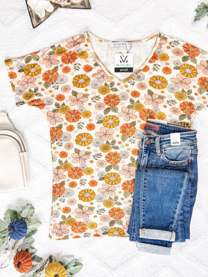 IN STOCK Chloe Cozy Tee - Fall Boho Floral