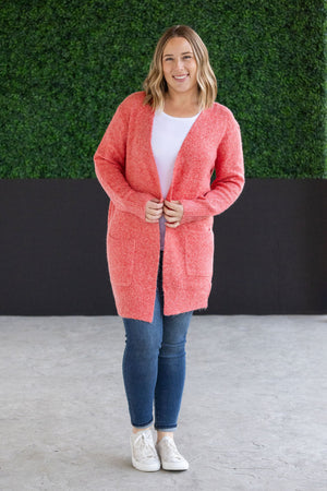 IN STOCK Madison Cozy Cardigan - Cherry Blush