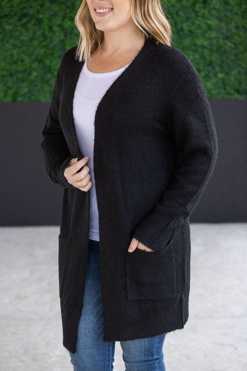 IN STOCK Madison Cozy Cardigan - Jet Black