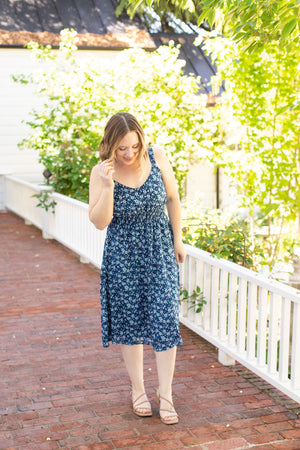 IN STOCK Cassidy Midi Dress - Blue Floral Mix | Summer Dress