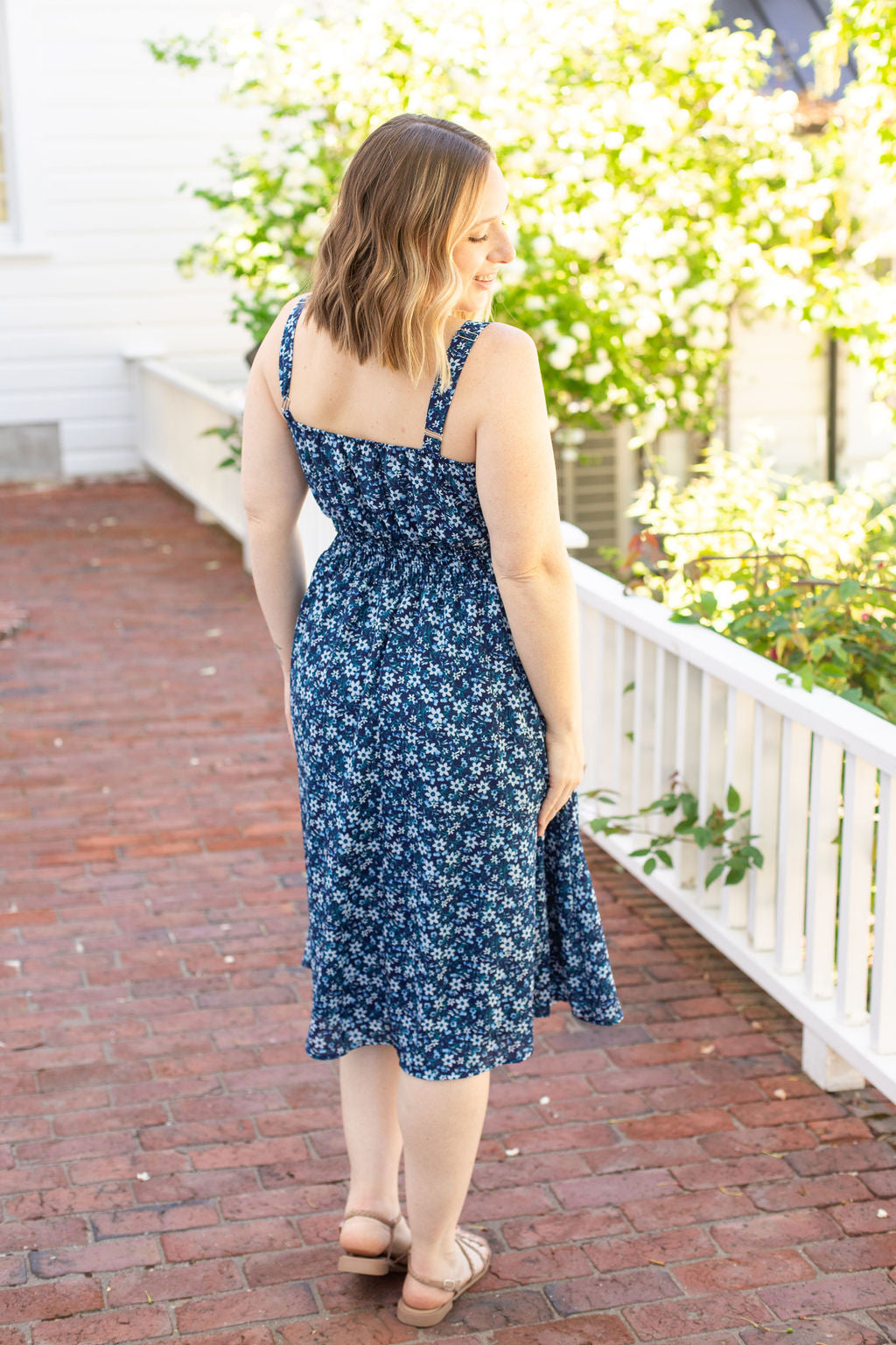 IN STOCK Cassidy Midi Dress - Blue Floral Mix | Summer Dress