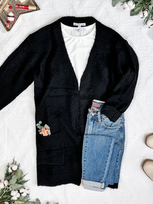 IN STOCK Madison Cozy Cardigan - Jet Black