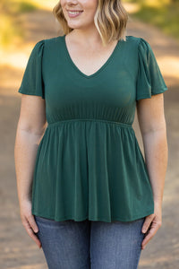 IN STOCK Emery Ruffle Top - Hunter Green | Women's Blouse