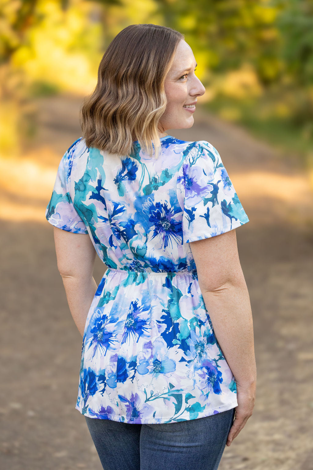 IN STOCK Emery Ruffle Top - Blue Floral | Women's Blouse