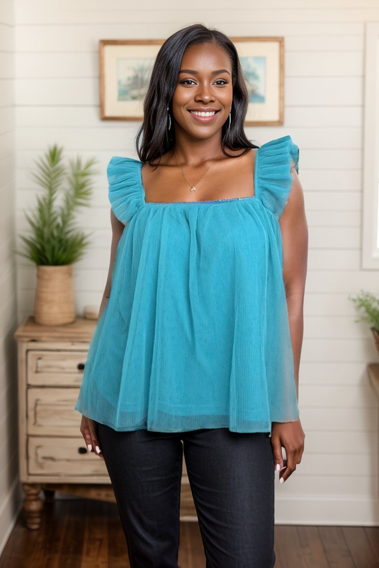 Tulle-ing Around - Sleeveless Top