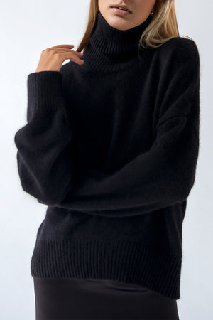 Basic Bae Turtleneck Dropped Shoulder Long Sleeve Sweater